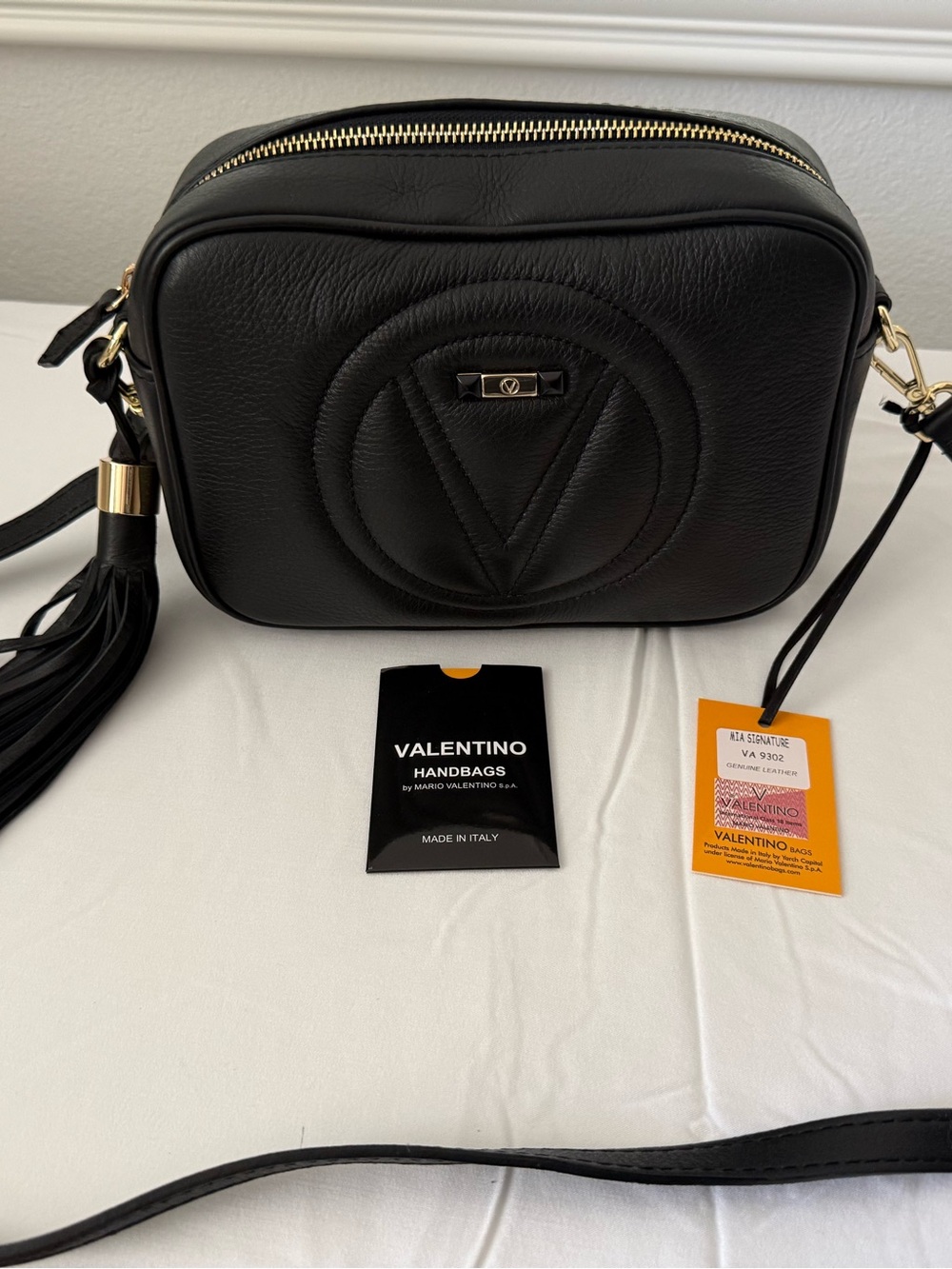 Valentino Black Leather MIA SIGNATURE Crossbody Bag - Elegant Designer Handbag